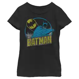 Walmart Girl's Batman Distressed Retro Logo Graphic Tee Black X Large offer