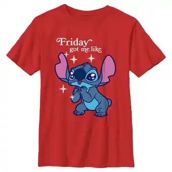 Walmart Boy's Lilo & Stitch Friday Got Me Like Graphic Tee Red Small offer