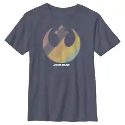 Walmart Boy's Star Wars: A New Hope Rainbow Rebel Logo Graphic Tee Navy Blue Heather Large offer