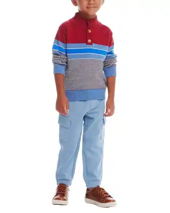 Walmart Andy & Evan boys Striped Sweater & Jogger Set, 0/3M, Red offer