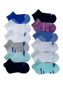 Walmart Avia Girls Performance Cushioned Ankle Socks, 12-Pack, Sizes S-L offer