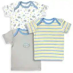 Walmart 152B-3-12 3 Piece Blue, White, Grey & Yellow Boys T Shirt Set, Planes & Stripes Prints - 9-12 Months offer