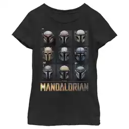 Walmart Girl's Star Wars: The Mandalorian Helmet Box Up Graphic Tee Black Large offer