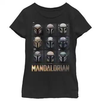 Walmart Girl's Star Wars: The Mandalorian Helmet Box Up Graphic Tee Black Large offer