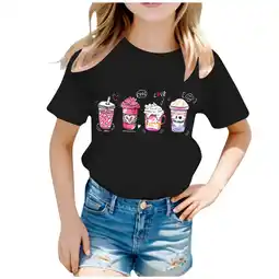 Walmart ZPWKLM T-Shirts For Child Printed Round Neck Short Sleeve Summer Loose Clothing For Kids size 2-4T offer