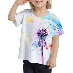 Walmart ZPWKLM Tees For Toddler Ink Painting Printed Short Sleeve Crew Neck Top For Girls Boys size 2-3T offer