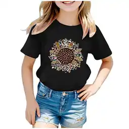 Walmart ZPWKLM ZPWKLM T-Shirts For Infnat Sunflower Print Crew Neck Short Sleeve Clothing For Baby size 2-3T offer