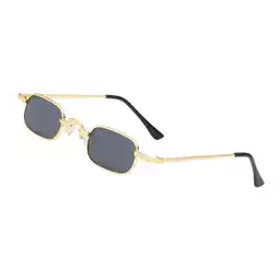 Walmart Unisex Vintage Glasses Small Frame Sunglasses Designer Eyewear 400, 7 Patterns Gold Frame Grey Lens offer