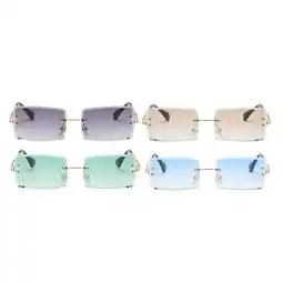 Walmart 4pcs Fashion Rimless Sunglasses Designer Tinted Lens Eyewear Glasses offer