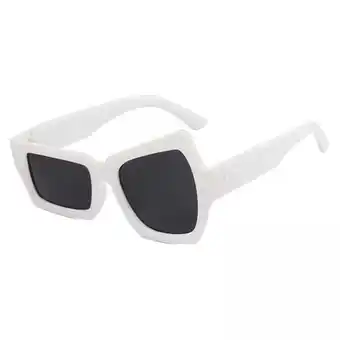 Walmart Abbraccia 2xParty Sunglasses Vintage Asymmetric for Hip Hop Dance Party Birthday White 2 Pcs offer
