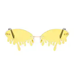 Walmart Irregular Lens Sunglasses Trendy Fashion Protection Sun Glasses Yellow offer