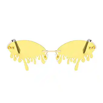 Walmart Irregular Lens Sunglasses Trendy Fashion Protection Sun Glasses Yellow offer
