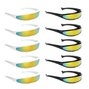 Walmart 8Pcs Novelty Futuristic Monoblock Sunglasses for Adults Kids Party Supply offer