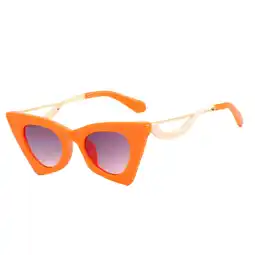 Walmart Women Sunglasses Cat Design Cutting Lens 400 Protection Vintage Orange offer
