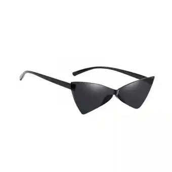 Walmart Milageto 2xCat Eye Sunglasses Summer Tinted Frameless Glasses UV400 Triangle Sunglasses Gray offer