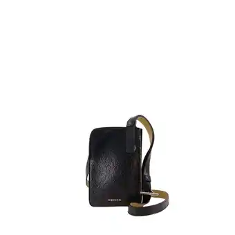 Walmart Alexander Mcqueen Men's Sling Crossbody - Leather - Black Black offer