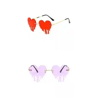 Walmart 2Pcs Fashion Heart Sunglasses for Women Party Shades Colorful offer