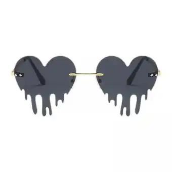 Walmart fenteer 4xFashion Dripping Heart Sun Glasses Personality Party Eye Glasses Frameless gray offer
