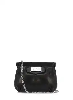Walmart Maison Margiela Men's Smooth Leather Pochette With Contrasting Logo Patch Black offer