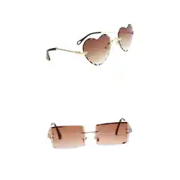 Walmart Ladies Rimless Sunglasses Designer Tinted Lens Eyewear offer