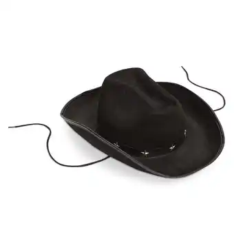 Walmart Black Cowboy Hat for Men with Silver Star Studs (One Size) offer