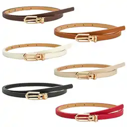 Walmart 6PCS Women Belt Women Skinny Leather Belt Elastic Waist Belt With Metal Buckle for Dresses offer