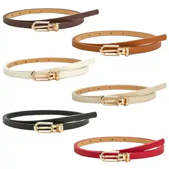 Walmart 6PCS Women Belt Women Skinny Leather Belt Elastic Waist Belt With Metal Buckle for Dresses offer