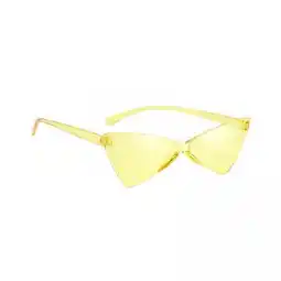 Walmart Segolike 3xCat Eye Sunglasses Summer Tinted Frameless Glasses UV400 Triangle Sunglasses Yellow offer