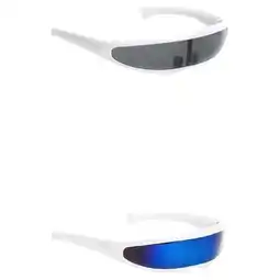 Walmart 2 X Futuristic Lens Visor , White Frame, Blue, Black offer