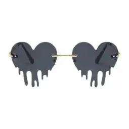 Walmart hengtong 3xFashion Dripping Heart Sun Glasses Personality Party Eye Glasses Frameless gray offer