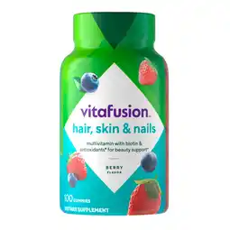 Walmart vitafusion Hair, Skin & Nails Gummy Vitamins, Multivitamin plus Biotin and Antioxidants, 100 Count offer