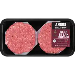 Walmart 85% Lean / 15% Fat Angus Ground Beef Steak Burgers, 4 Count, 1.33 lb Tray, Fresh, All Natural offer