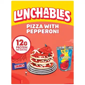 Walmart Lunchables Pizza with Pepperoni Snack Kit, 10.7 oz, Refrigerated, Contains: Milk, Wheat, Soy offer
