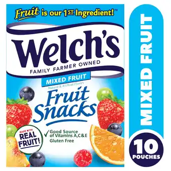 Walmart Welch's, Made With Real Fruit Fruit Snacks, Mixed Fruit, .8 oz, 10 Count offer