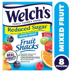Walmart Welch's Reduced Sugar Mixed Fruit Fruit Snacks 0.8oz Pouches - 8Ct Box offer