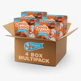Walmart Drake's Devils Food Mini Cake Bites, 20 Pouches (4 Boxes), 33.6 oz offer
