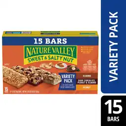 Walmart Nature Valley Granola Bars, Sweet and Salty Nut, Variety Pack, 15 Bars, 18 oz offer