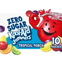 Walmart Kool-Aid Jammers Tropical Punch Zero Sugar Kids Drink Juice Box Pouches, 10 ct Box, 6 fl oz Pouches offer
