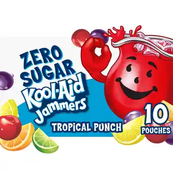 Walmart Kool-Aid Jammers Tropical Punch Zero Sugar Kids Drink Juice Box Pouches, 10 ct Box, 6 fl oz Pouches offer