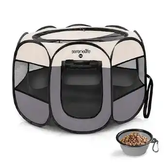 Walmart SereneLife 8-Panel Cat Dog Large Portable Foldable Pet Tent and Exercise Playpen offer