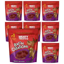Walmart Meaty Treats Bak'n Creations Bacon Dog Treats Soft Dog Treats - 6 oz (8 Pack) offer