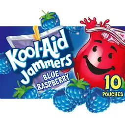 Walmart Kool-Aid Jammers Blue Raspberry Flavored Drink, 10 ct Box, 6 fl oz Pouches offer