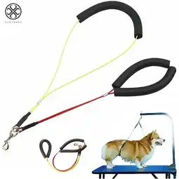 Walmart Luxtrada Pet Dog Harness No-Sit Per Haunch Holder Grooming Restraint Harness Leash Loop (Yellow&Red) offer