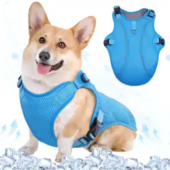 Walmart Kuoser Dog Cooling Vest, Breathable Mesh Ice Vest for Dogs, Cooling Jacket for Pet, Blue, M offer