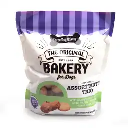 Walmart Three Dog Bakery Assort-Mut Assorted Dog Treats, 32 oz offer