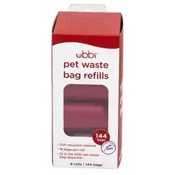 Walmart Ubbi Dog Poop Bags, Waste Bag Refill Rolls for Dogs, Leak Proof, Lavender Scented, 144 Count, Red offer