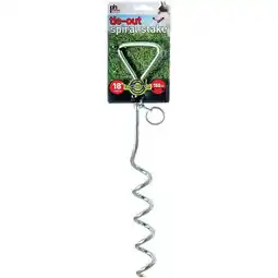 Walmart Prevue Pet Products PP-2111 18 in. Heavy Duty Spiral Tie-Out Stake, Stainless Steel offer