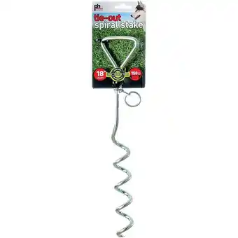 Walmart Prevue Pet Products PP-2111 18 in. Heavy Duty Spiral Tie-Out Stake, Stainless Steel offer