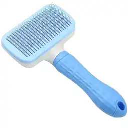 Walmart Pet Brushes for Dogs Cats Puppy Dog Grooming Slicker Brush Shedding Hair Remover Self Cleaning Blue offer