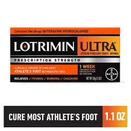 Walmart Lotrimin Ultra 1 Week Athlete's Foot Treatment Antifungal Cream, 30G Tube offer